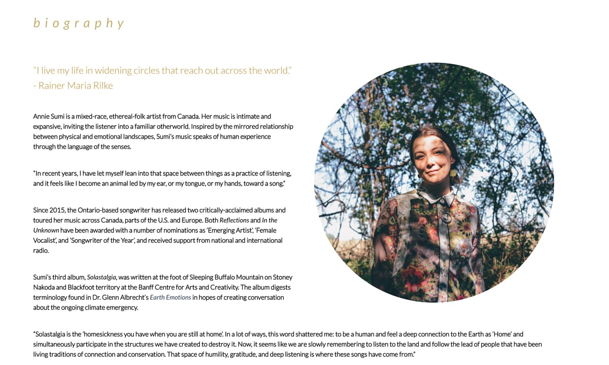 7 ways to create band website layouts you'll love - Bandzoogle Blog - Biography