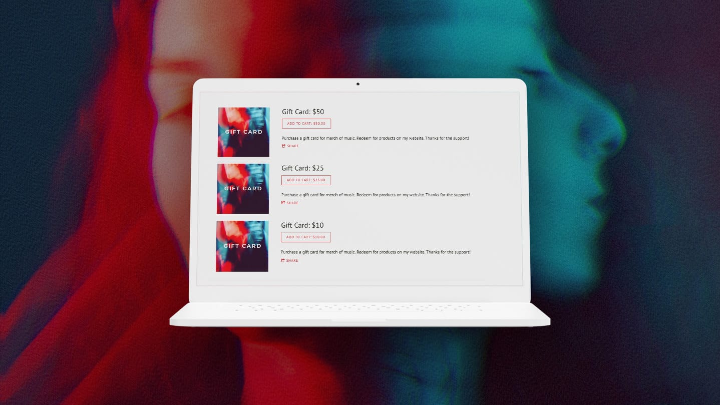 Bandzoogle Blog - Ways to use gift cards on your band website - Main