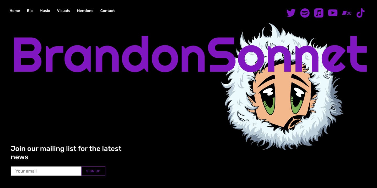 A list of 20 best band websites, and why we love them - Brandon Sonnet