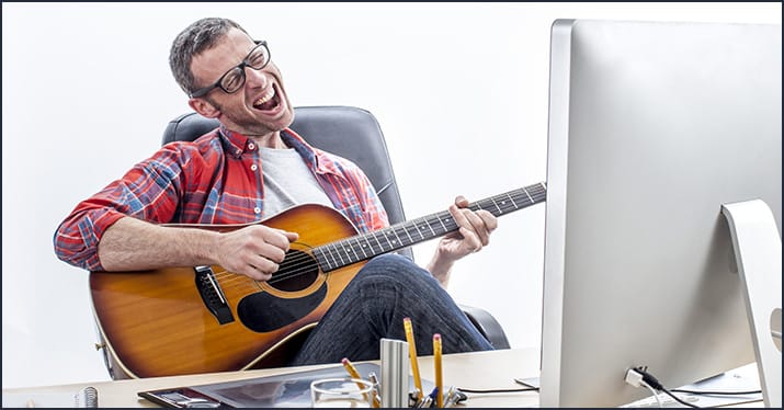 musician trying to build a music career while working a desk job