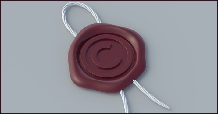 copyright logo in wax seal