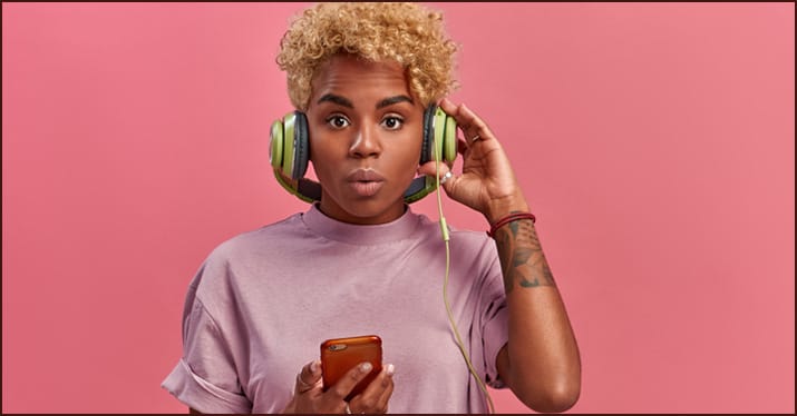 listener hears an explicit song