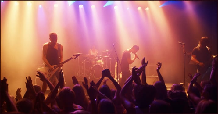 band playing for a crowd