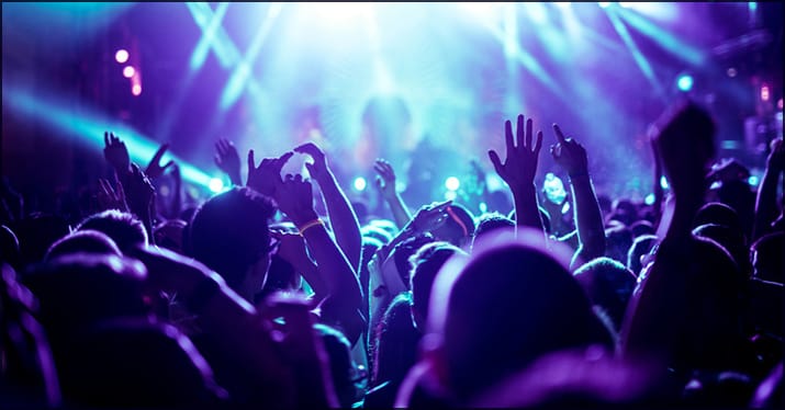 Crowd enjoying a live music performance