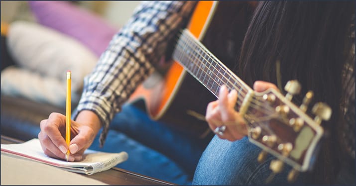 songwriter working on a new song