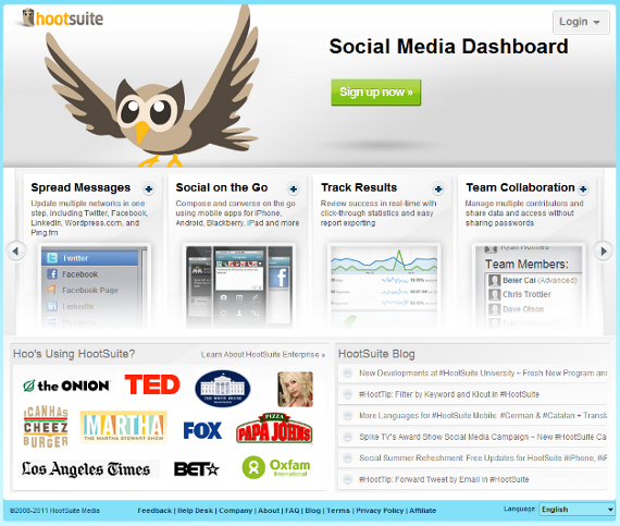hootsuite hootsuite home page