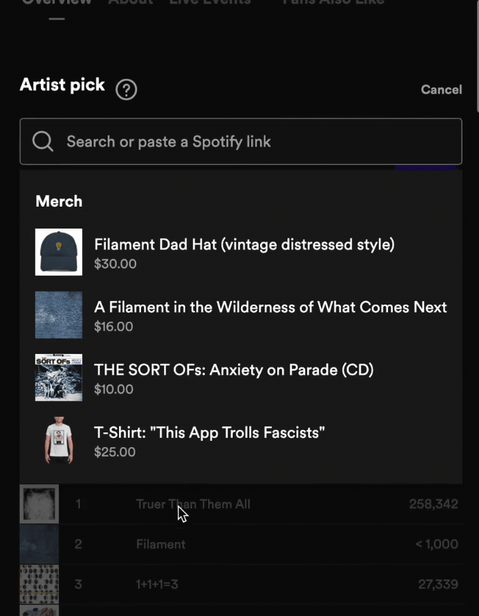 how to sell more merch on Spotify