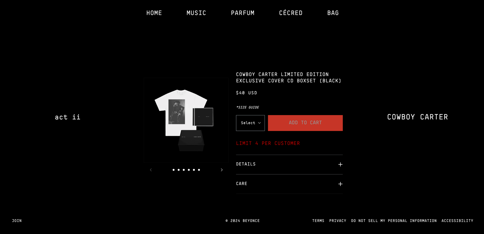 Cowboy Carter box set beyonce shopify single music for chart reporting