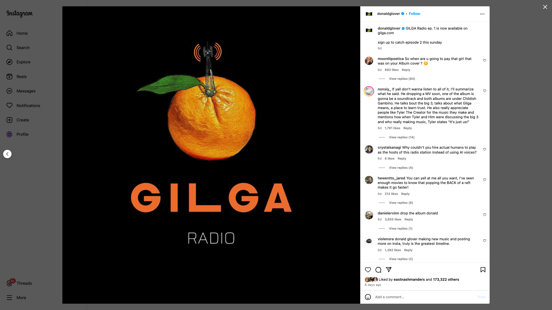 donald glover gilga radio direct to fan