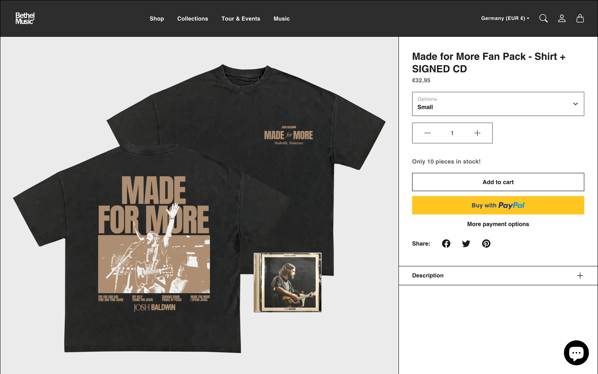 Christian pop group Bethel shows off signed CDs and t-shirts included in their Made For More fan pack.