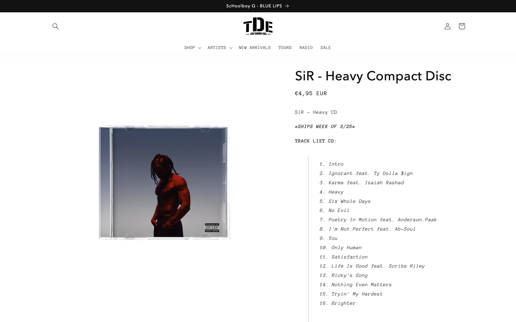 SiR Heavy Compact Disc reporting strategy