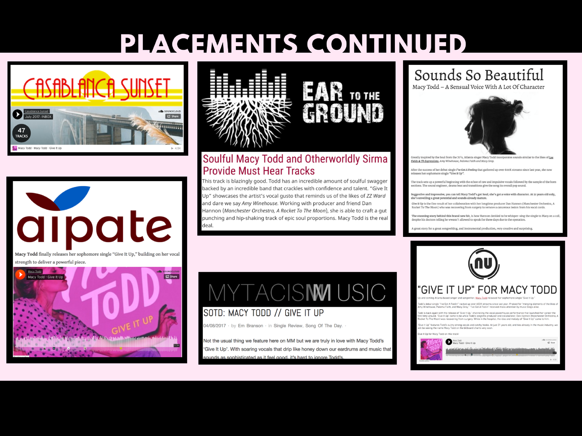 "In Like With You" was featured on upcoming tastemakers such as Gems & Secrets and Elite Muzik, and was aggregated to Hype Machine thanks to placement on Ear To The Ground Music.