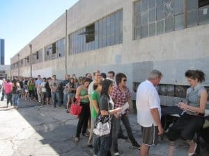 Imogen Heap signing autographs for fans after the TweetUp
