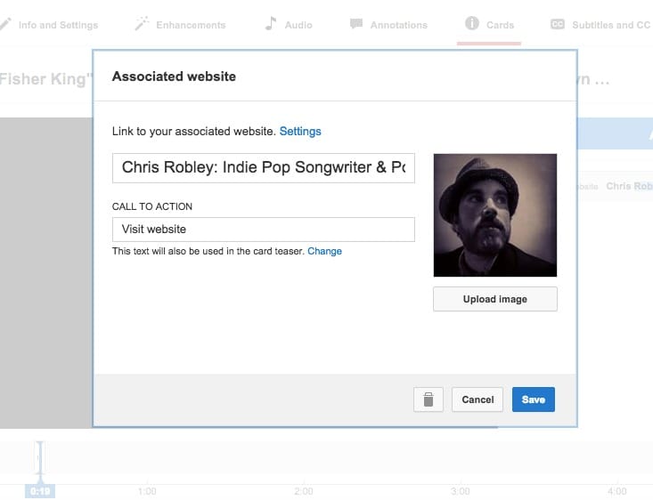 Adding YouTube cards to videos