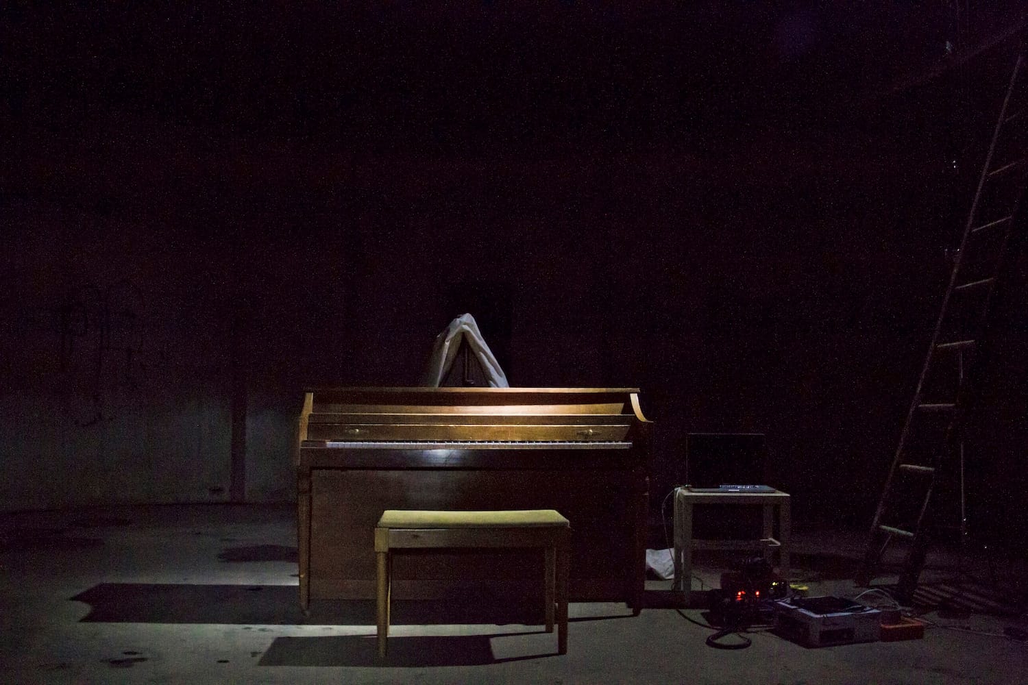 Piano and Close Mic Set Up in the Silo.