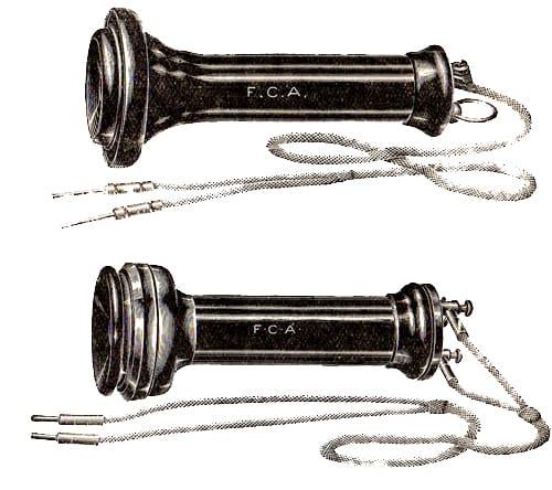 Early Bell single and double pole production receivers, circa 1880s.