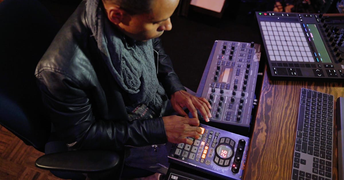 man producing hip-hop