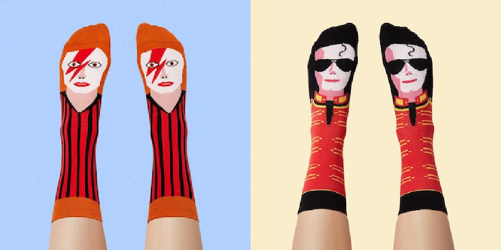 david bowie and michael jackson socks