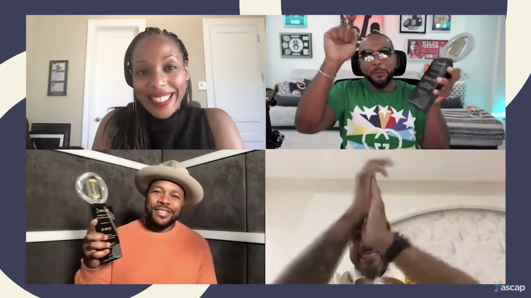 Swizz Beatz, Timbaland, and D-Nice panelling at the 2021 online ASCAP Expo conference.