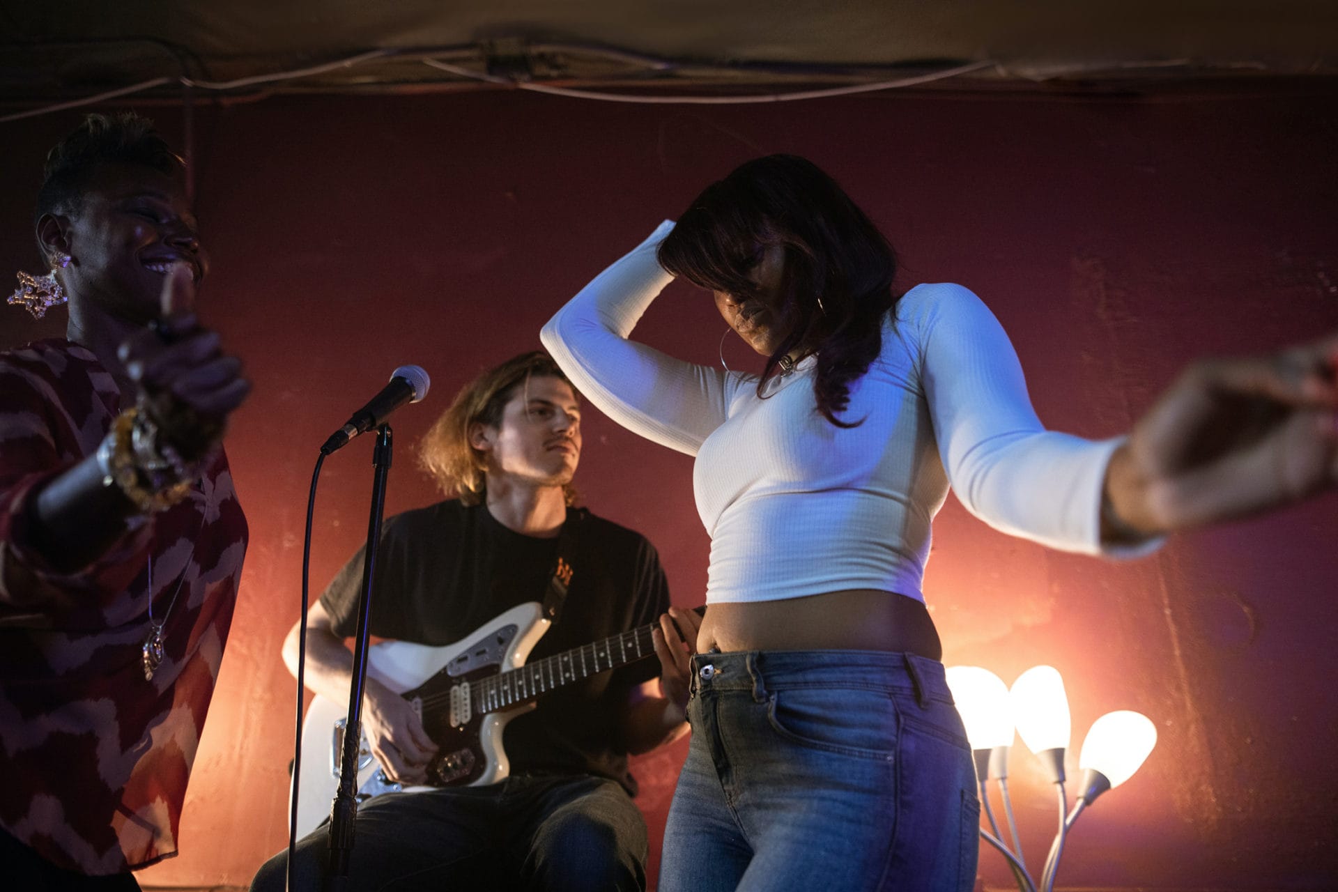 live band performing on stage