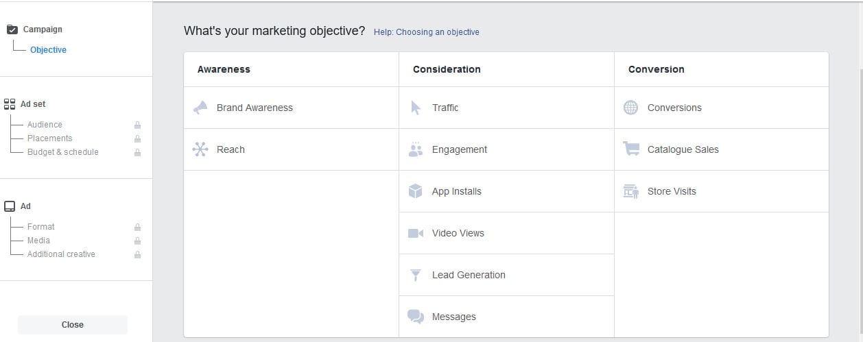 Facebook Ads to Build FB Step 2