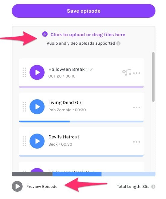 Anchor - Upload Breaks and Preview Marked