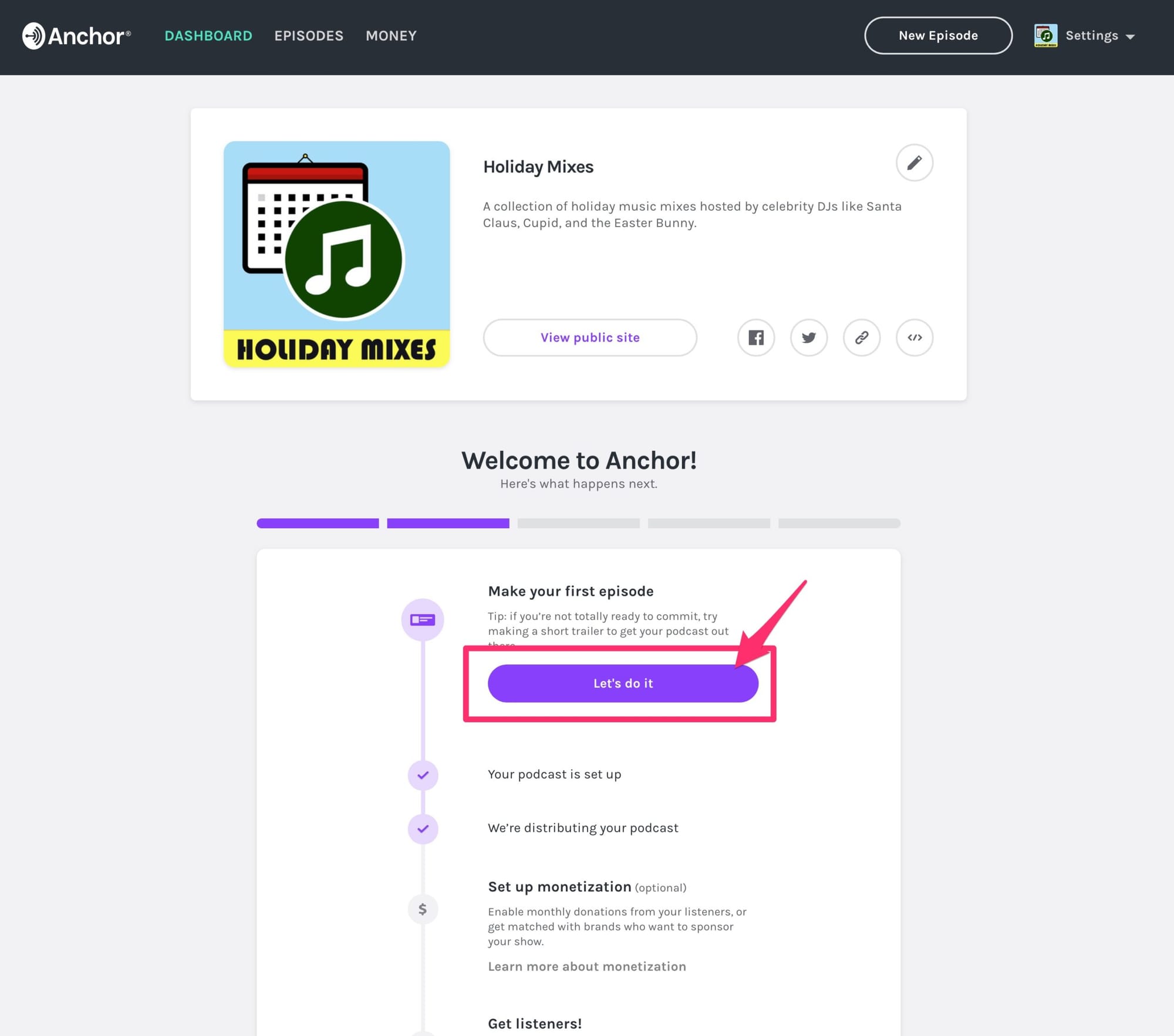 Anchor Guided Tutorial Marked