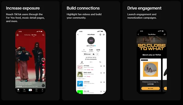TikTok For Artists platform