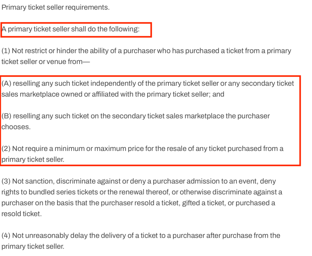 StubHub state ticket laws