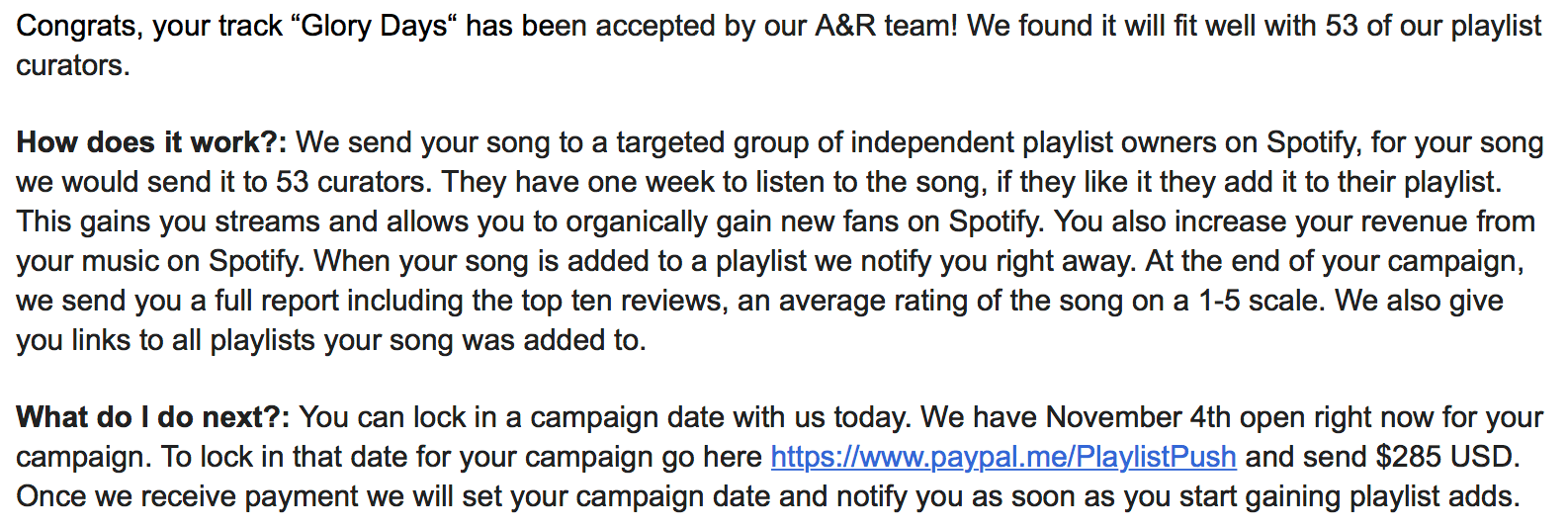 Playlist Push instructions