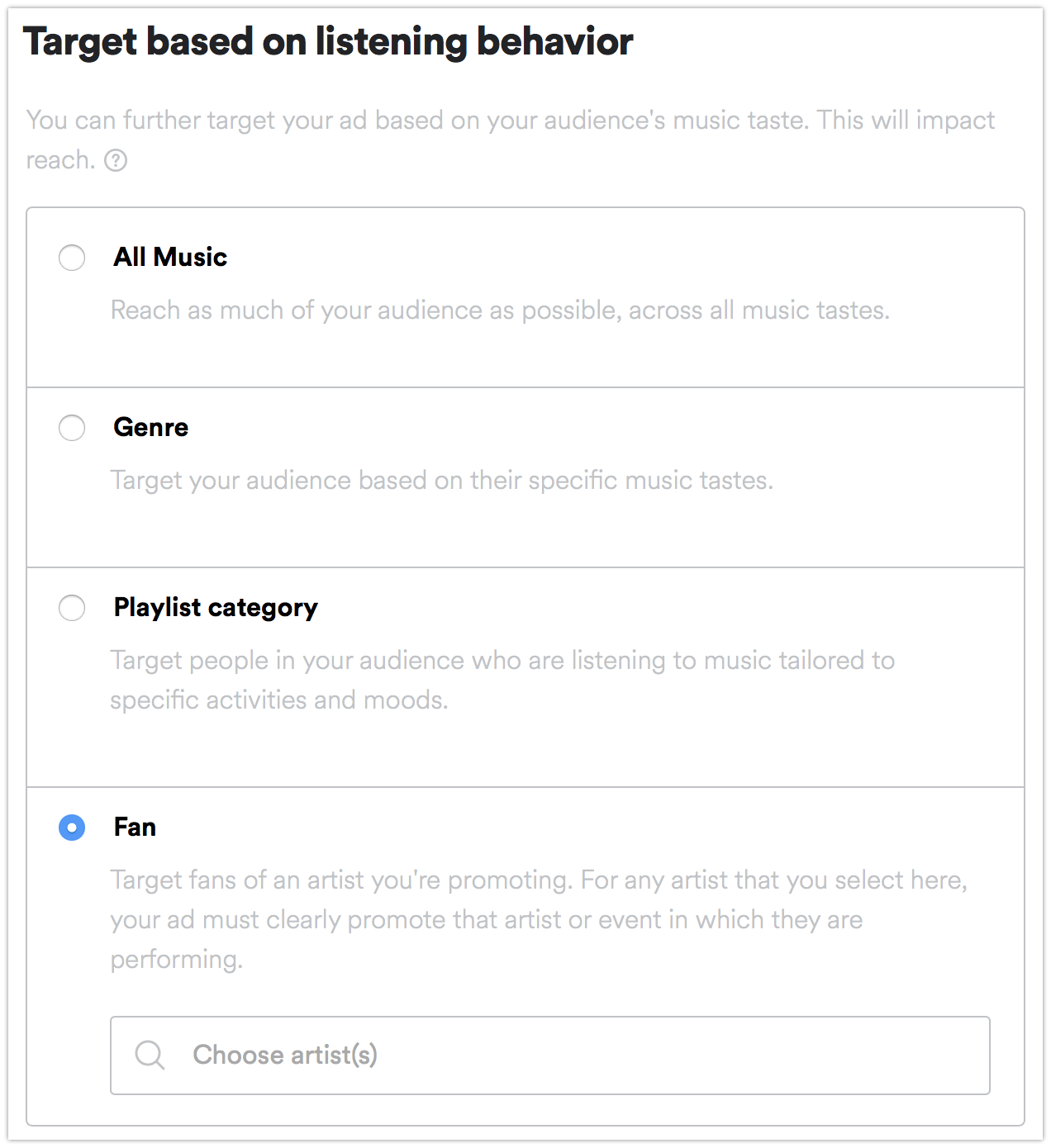 Spotify ad targeting