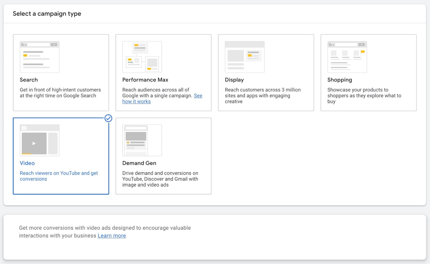 Google Ads campaign type