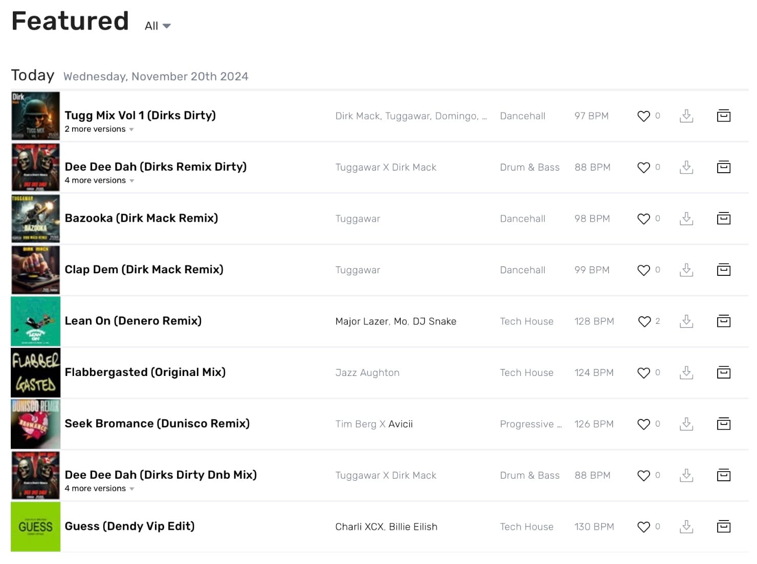 Digital DJ Pool Featured Tracks