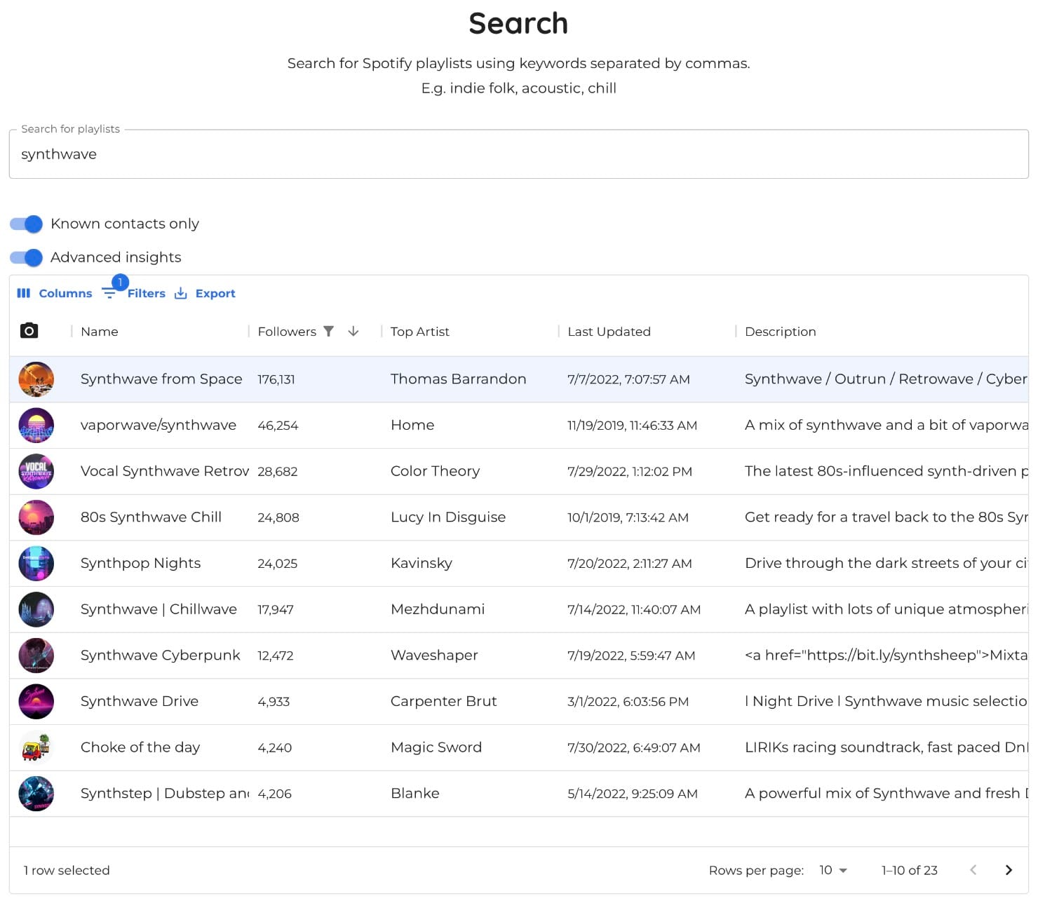Oktiv playlist pitching
