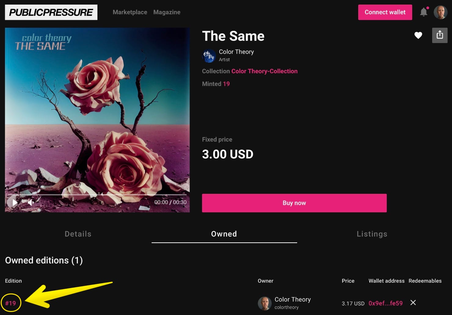 Public Pressure NFT ownership