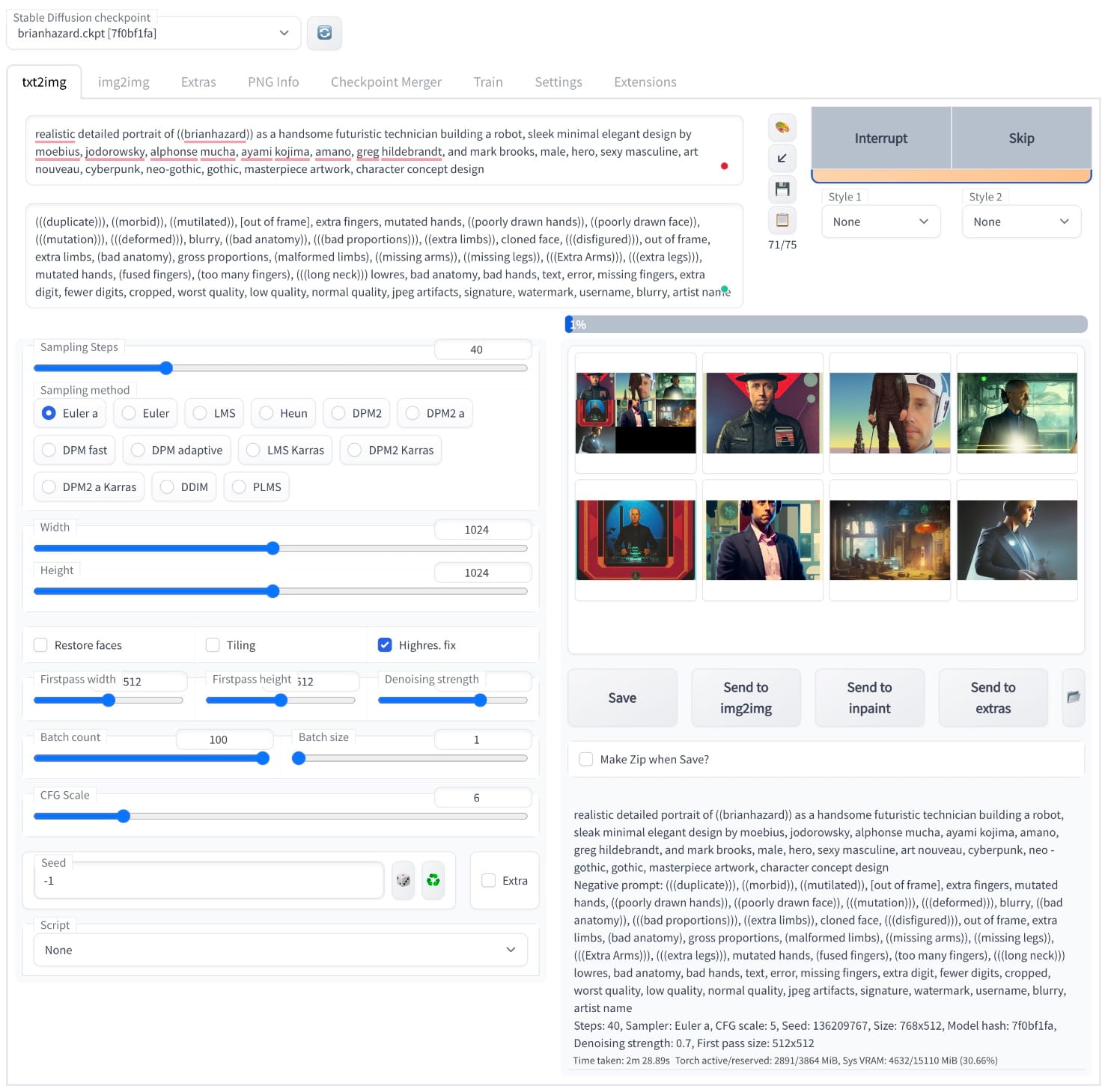 AUTOMATIC1111 interface