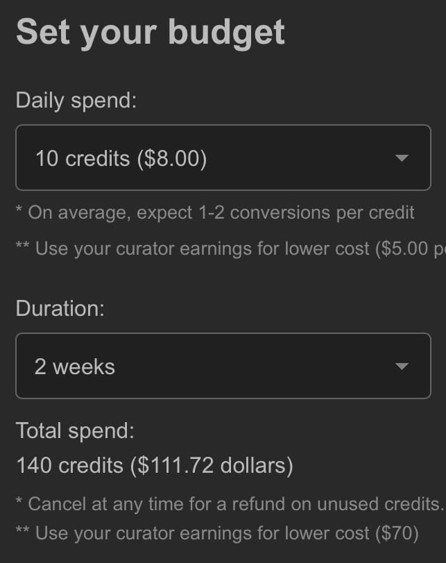 SubmitHub Ads Budget