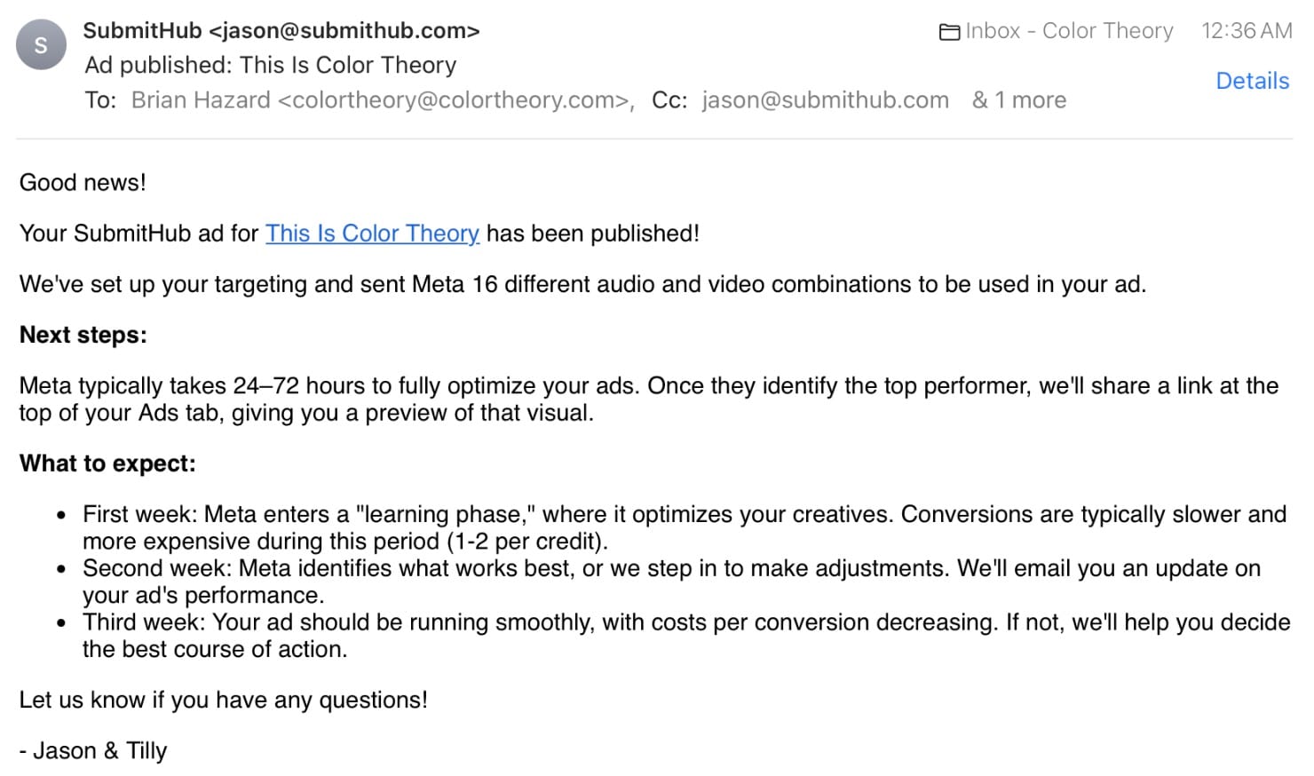 SubmitHub Ads Ad Published