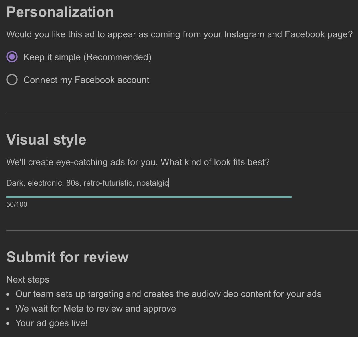 SubmitHub Ads Personalization