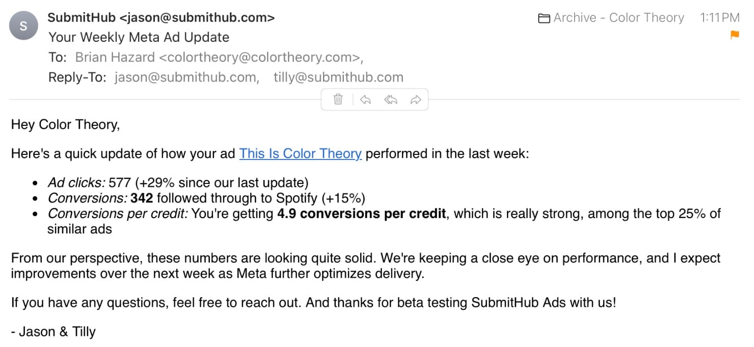 SubmitHub Ads Two Weeks