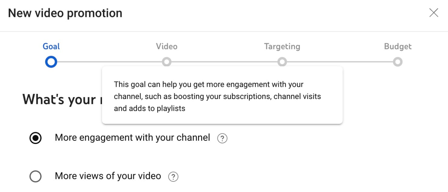 YouTube Studio Promotions new video promotion