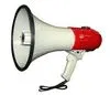Megaphone speaker with red and white color, used for marketing and promotions.