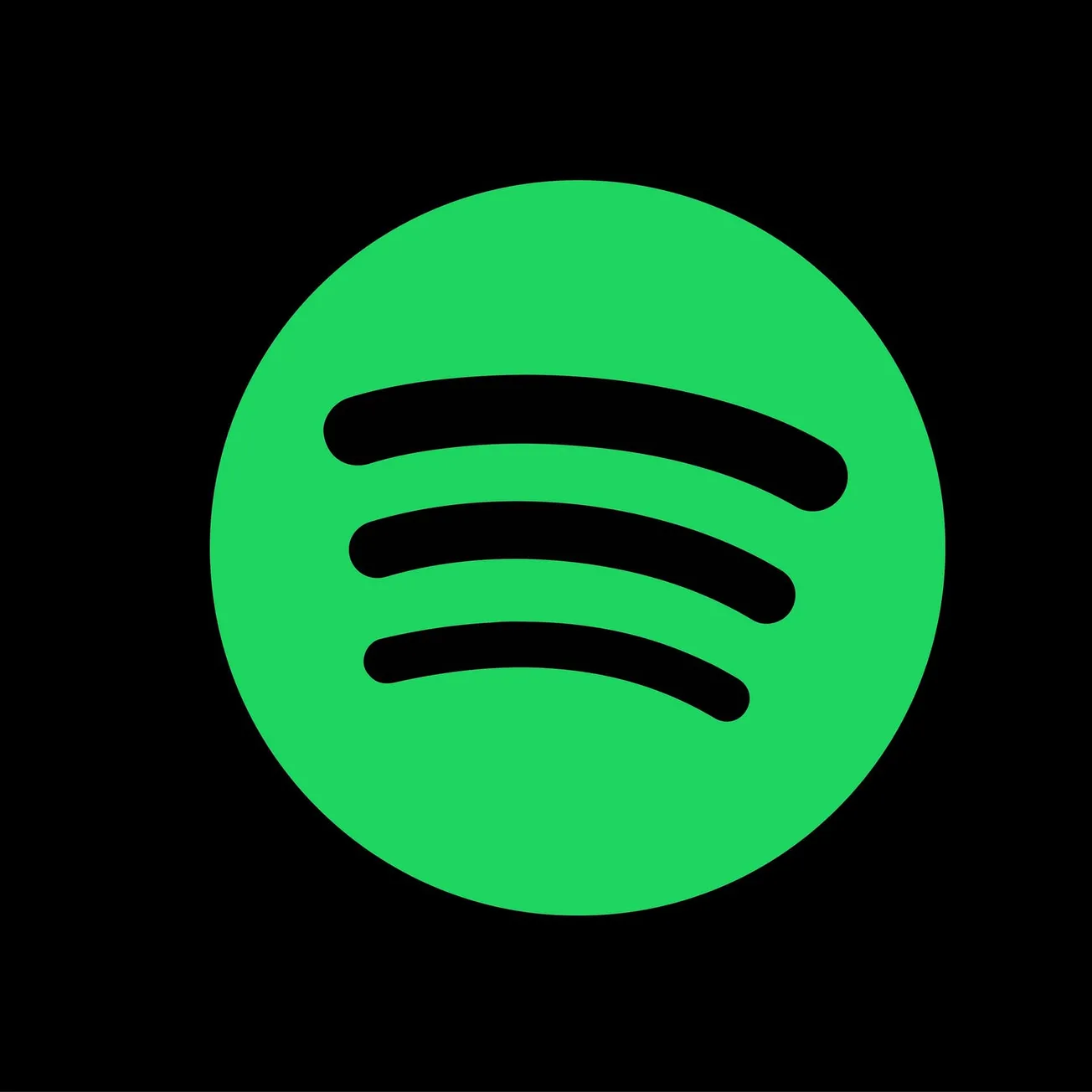 Spotify logo on black background, digital music streaming icon, popular music app symbol, artist and playlist discovery, digi
