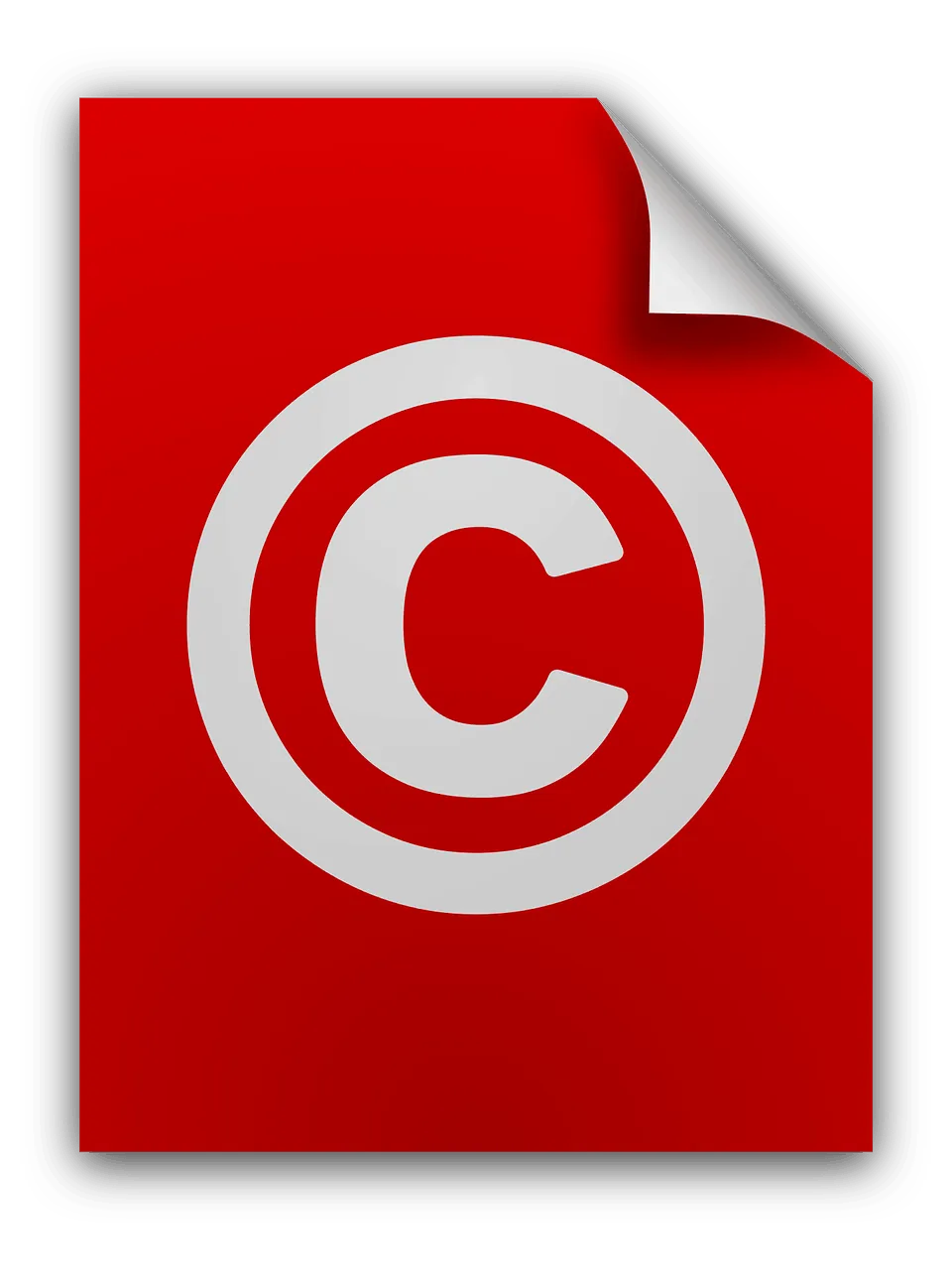 Copyright protected image, red document icon, legal and copyright symbol for digital content protection.