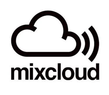 Cloud broadcasting icon representing Mixcloud, a popular platform for music streaming and DJ mixes, ideal for music enthusias