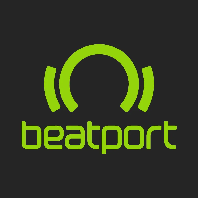 Beatport logo featuring neon green headphones on black background for digital music distribution and electronic music industr