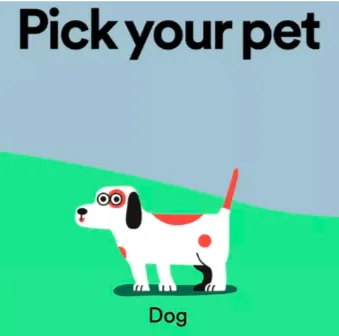 Dog with pet tag in a colorful, animated style for pet care and animal lovers.