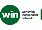 Win logo showing green circular design with "win" text and "worldwide independent networks" tagline underneath.