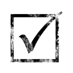 Checkmark icon within a box, symbolizing verification or completion.