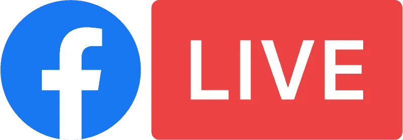 Facebook Live streaming icon representing real-time social media video broadcasts for artists and creators.